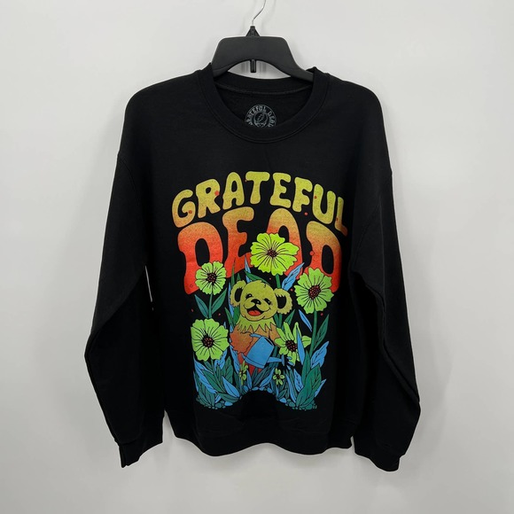 Grateful Dead Other - Grateful Dead Men's Flower Bear Crew Neck Sweatshirt in Black
